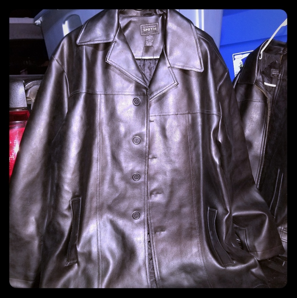 Whispering smith london leather coat
